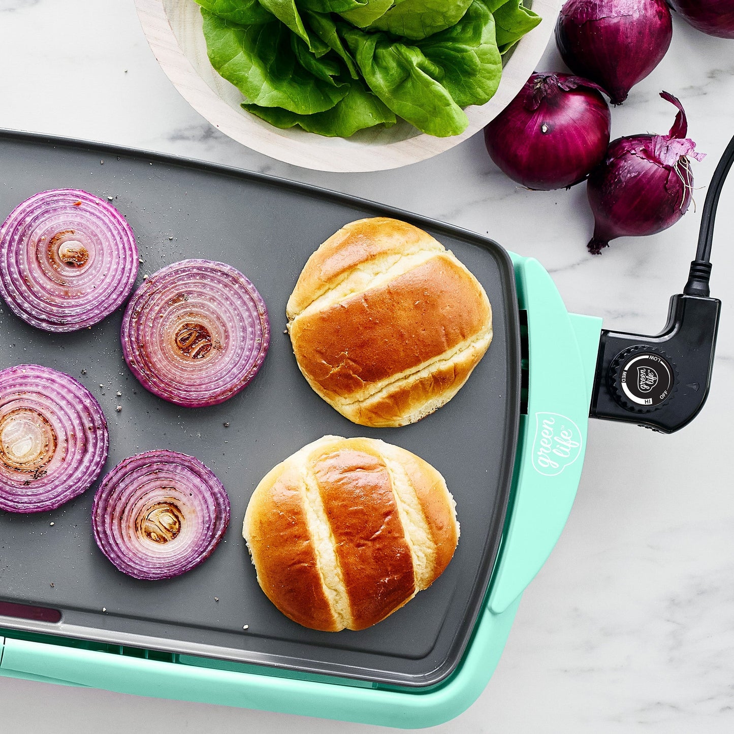 GreenLife Healthy Griddle XL | Turquoise