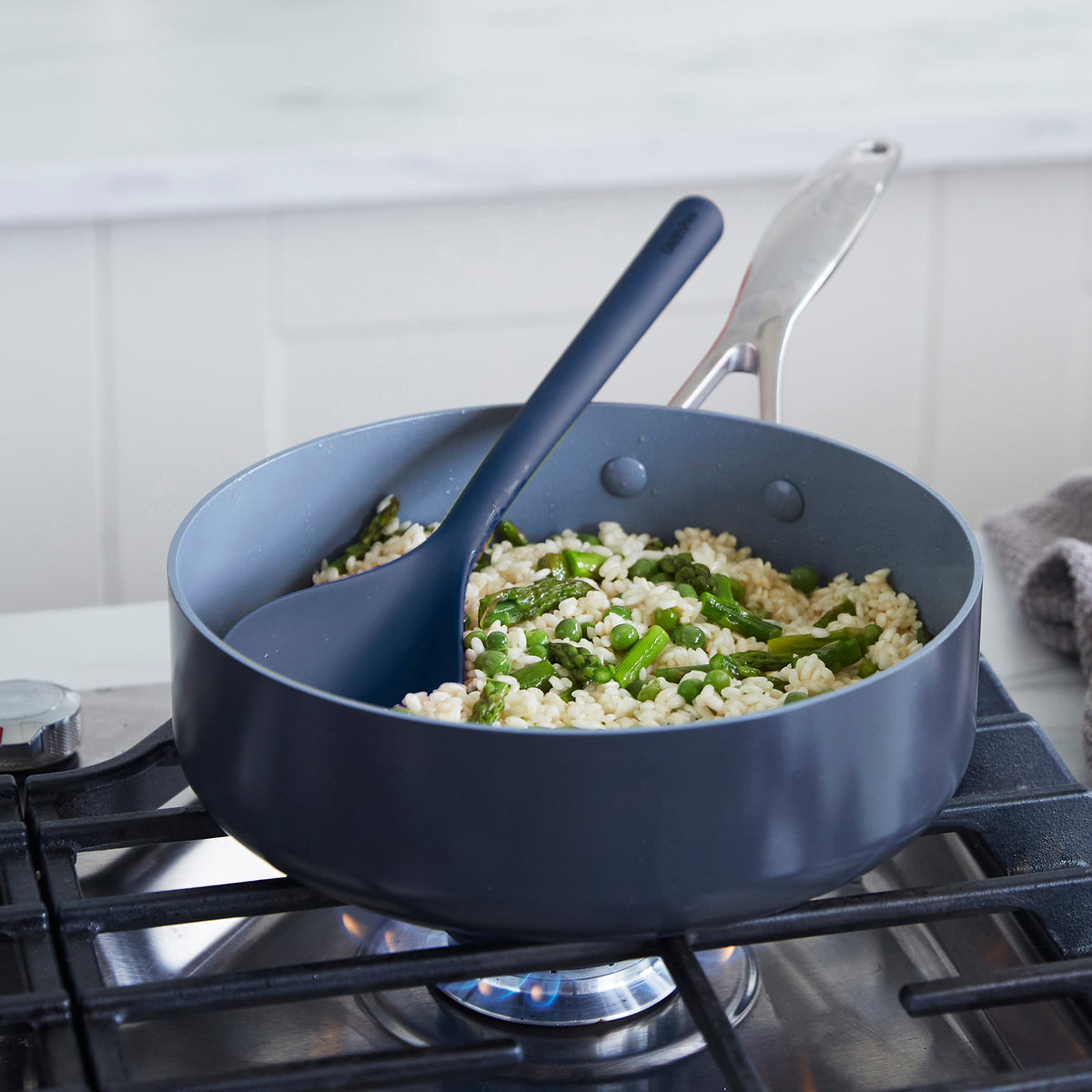 Platinum Silicone Solid Spoon | Navy