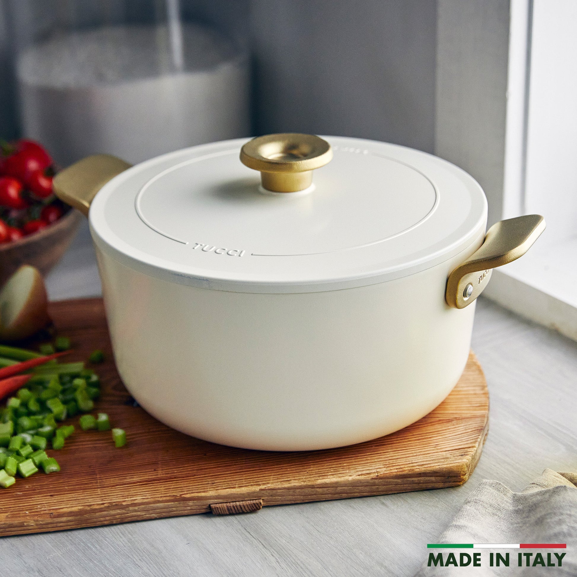 Stanley Tucci™ Ceramic Nonstick 6.5-Quart Dutch Oven | Carrara White