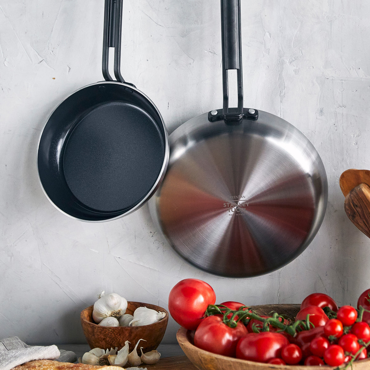 Stanley Tucci™ Stainless Steel Ceramic Nonstick 11-Piece Cookware Set | Black Handles