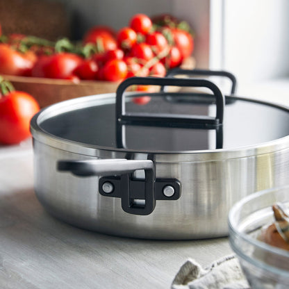 Stanley Tucci™ Stainless Steel Ceramic Nonstick 11-Piece Cookware Set | Black Handles