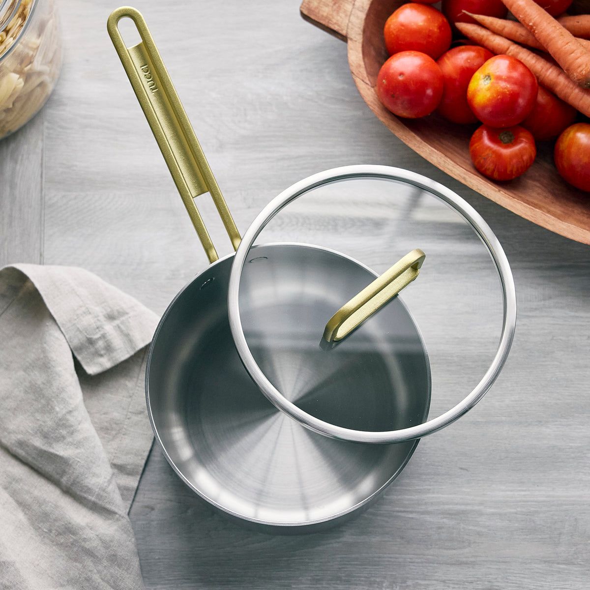 Stanley Tucci™ Uncoated Stainless Steel 4-Quart Saucepan with Lid