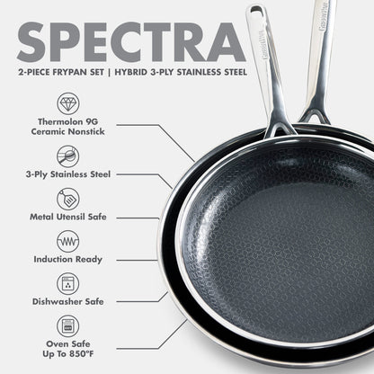 Spectra Thermobond Hybrid Ceramic Nonstick 10" and 12" Frypan Set