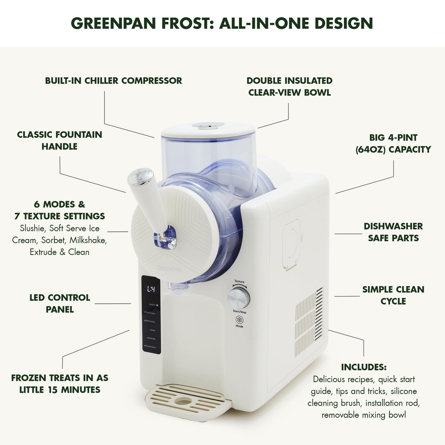 Frost Classic 15-in-1 Ice Cream & Frozen Drink Maker | Cream