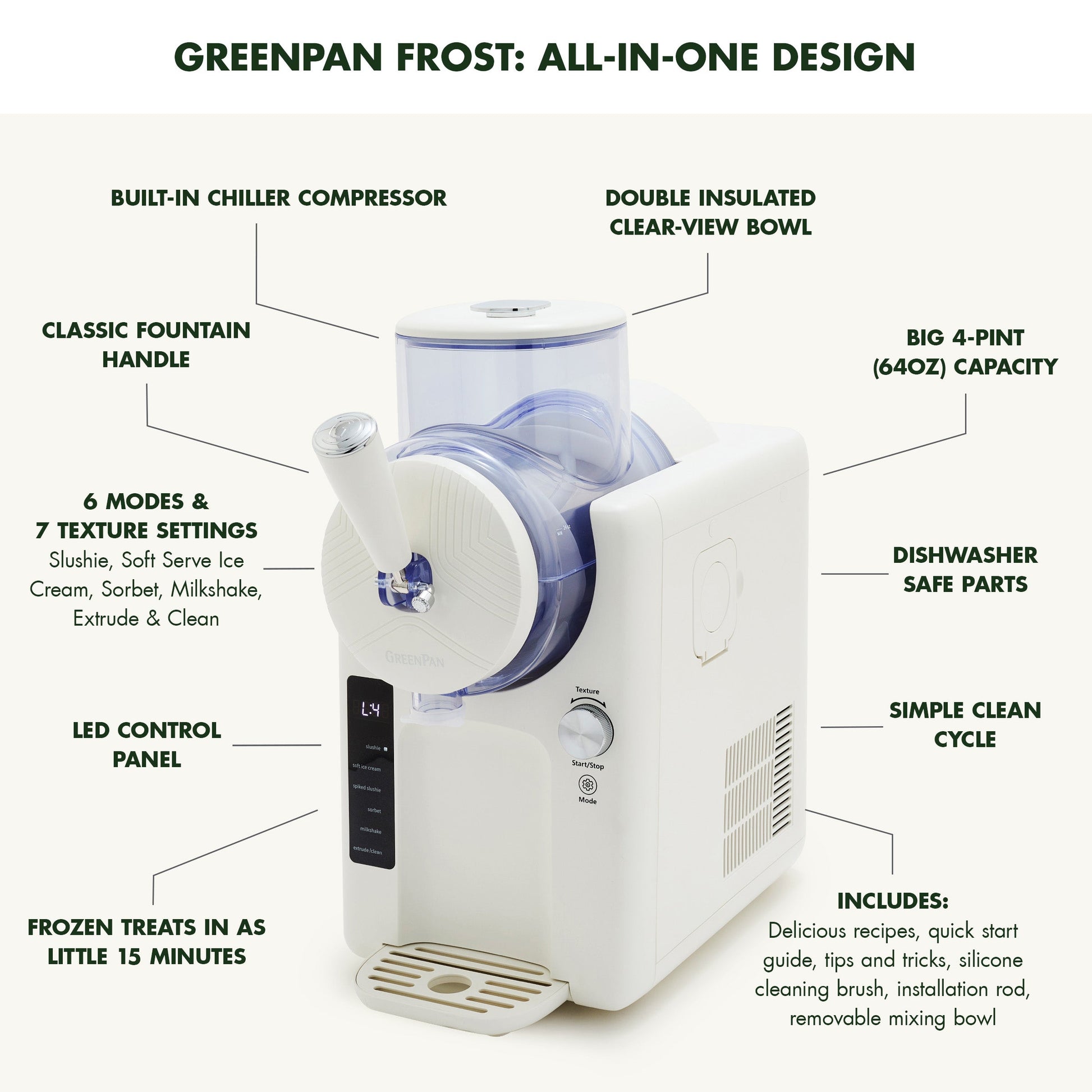Frost Classic 15-in-1 Ice Cream & Frozen Drink Maker | Cream