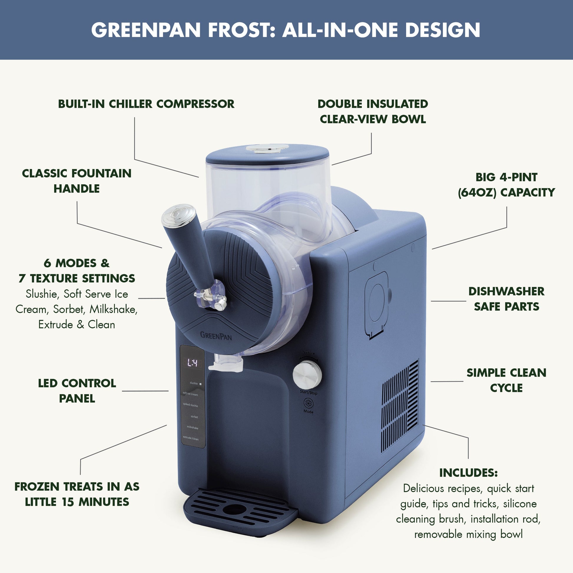 Frost Classic 15-in-1 Ice Cream & Frozen Drink Maker | Berry