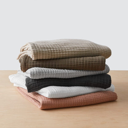 Cotton Gauze Throw - White