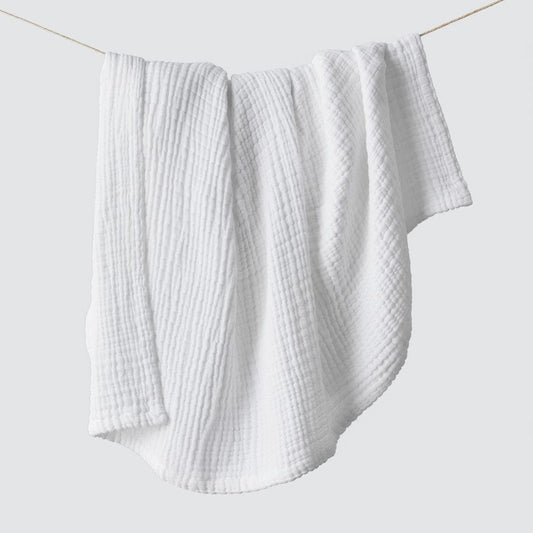 Cotton Gauze Throw - White