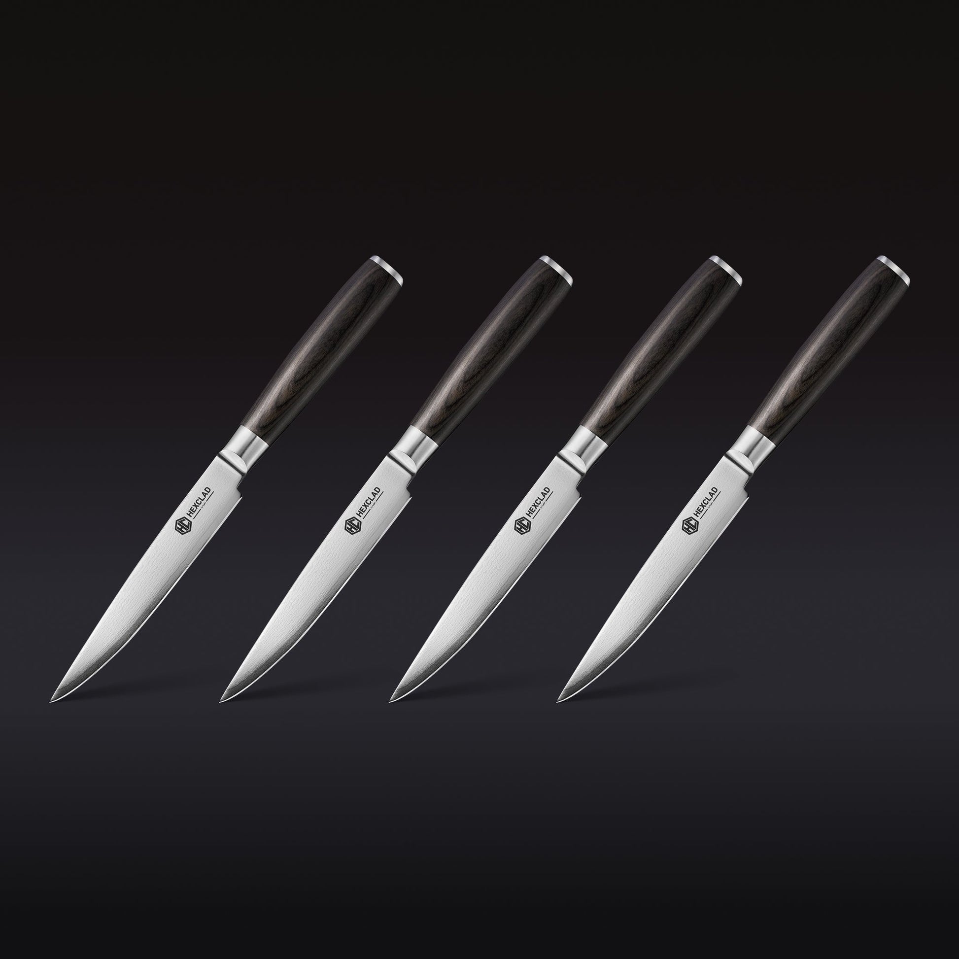 Damascus Steel Steak Knife Set, 4-pc (Espresso)