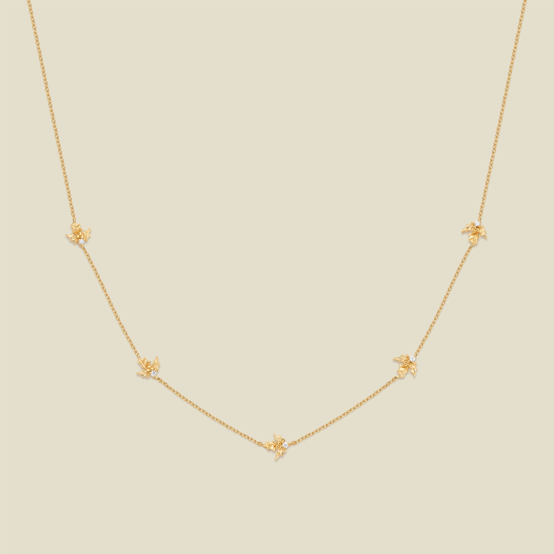 December CZ Birth Flower Station Necklace