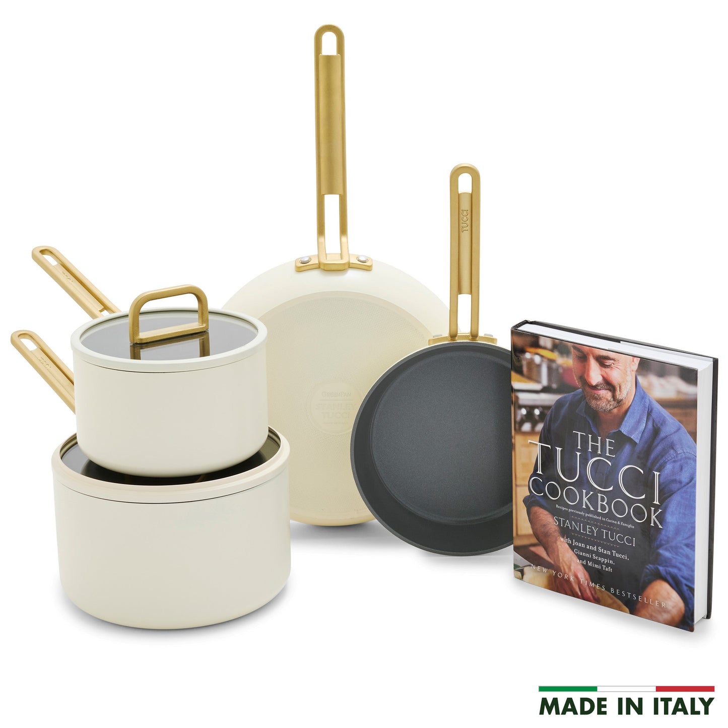 Stanley Tucci™ Ceramic Nonstick 6-Piece Cookware Set | Carrara White