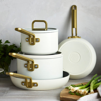 Stanley Tucci™ Ceramic Nonstick 6-Piece Cookware Set | Carrara White