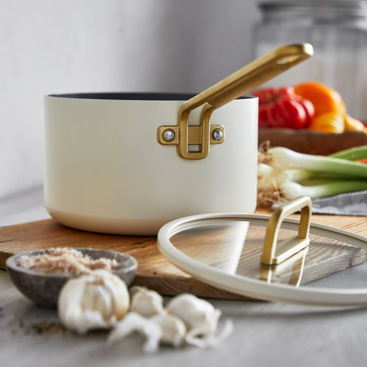 Stanley Tucci™ Ceramic Nonstick 4-Piece Chef Set | Carrara White