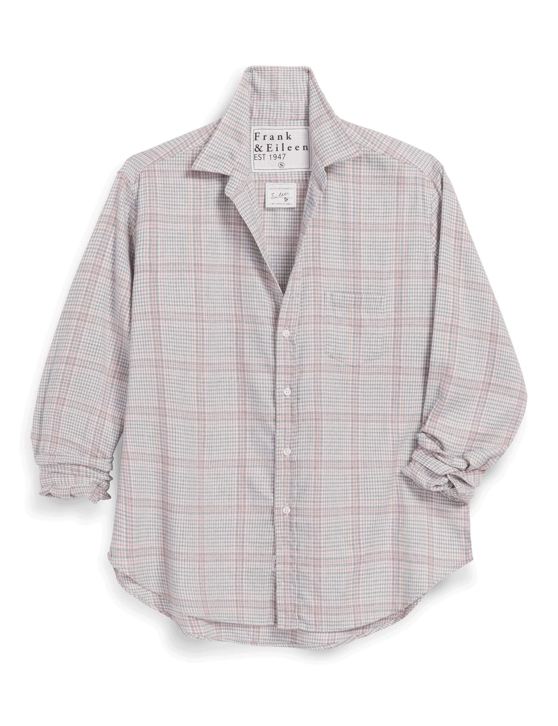 EILEEN Gray and Pink with Cream Plaid, Italian Cashmere Touch