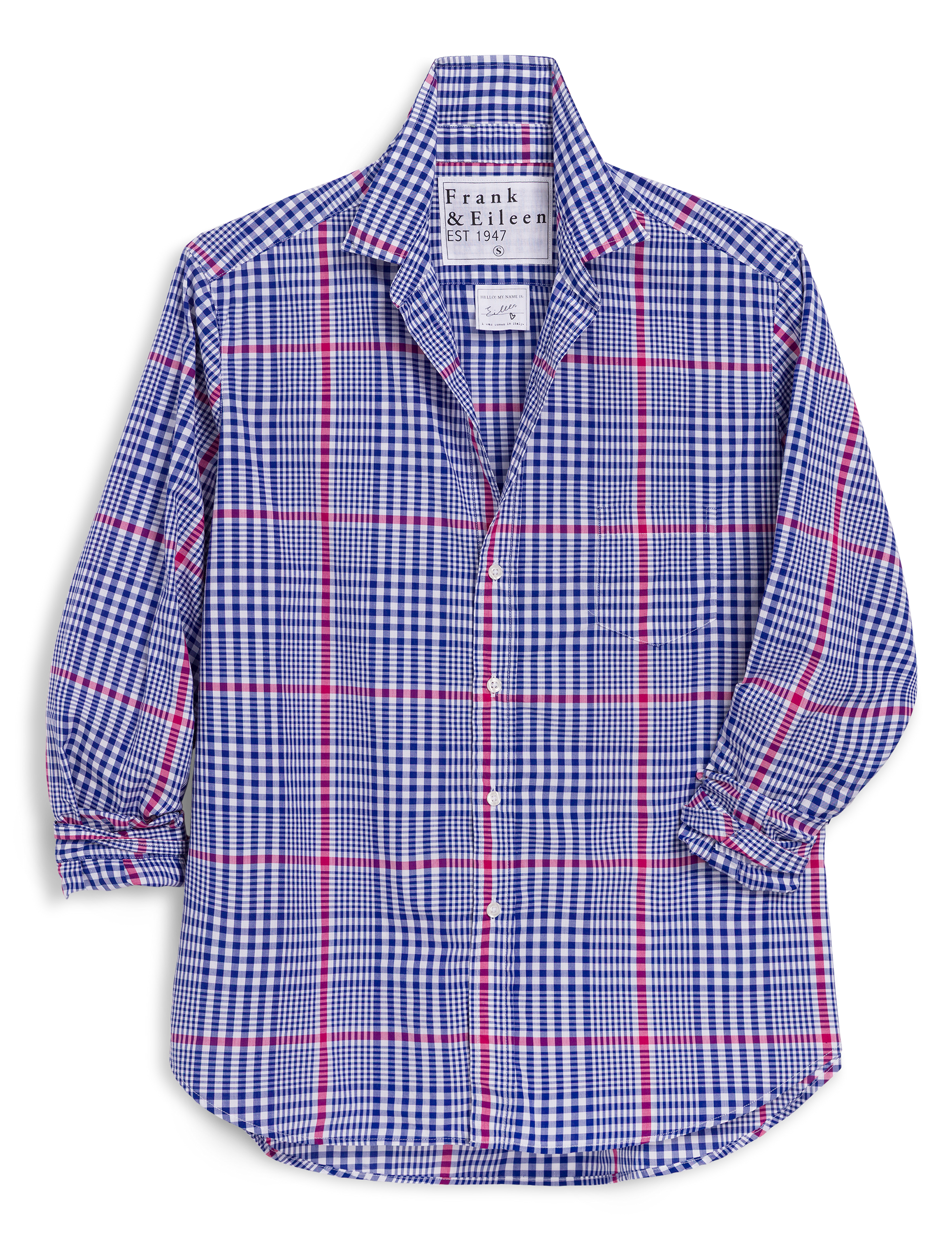 EILEEN Pink and Blue Plaid, Italian Cotton