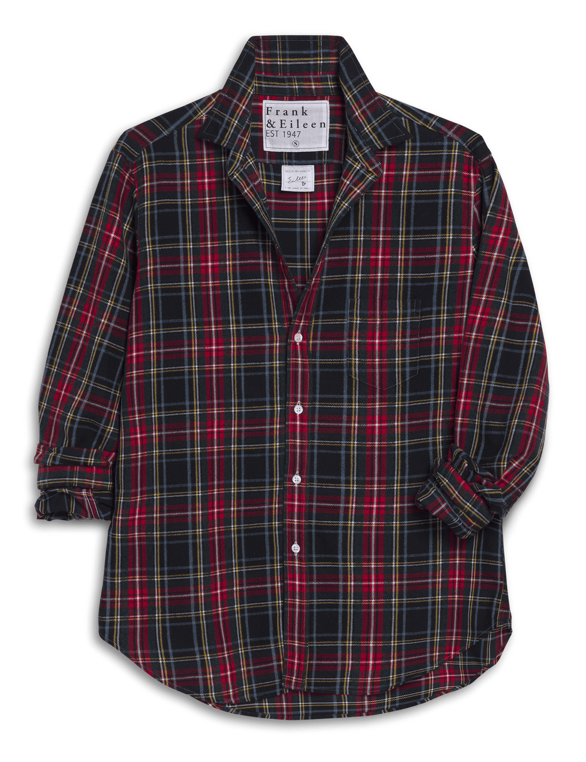 EILEEN Red and Yellow with Navy Plaid, Italian Flannel