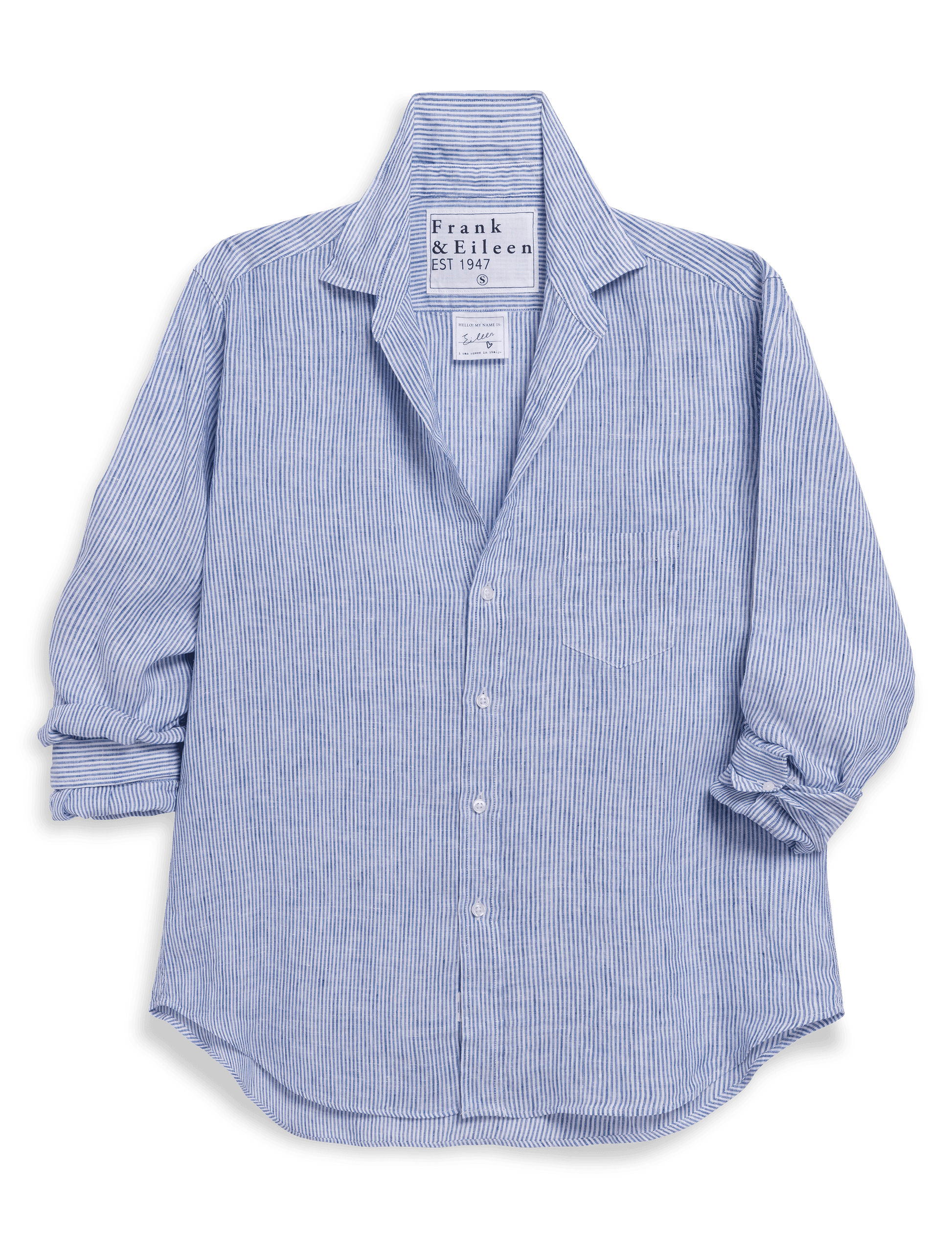 EILEEN Thin Blue Stripe, Italian Classic Linen