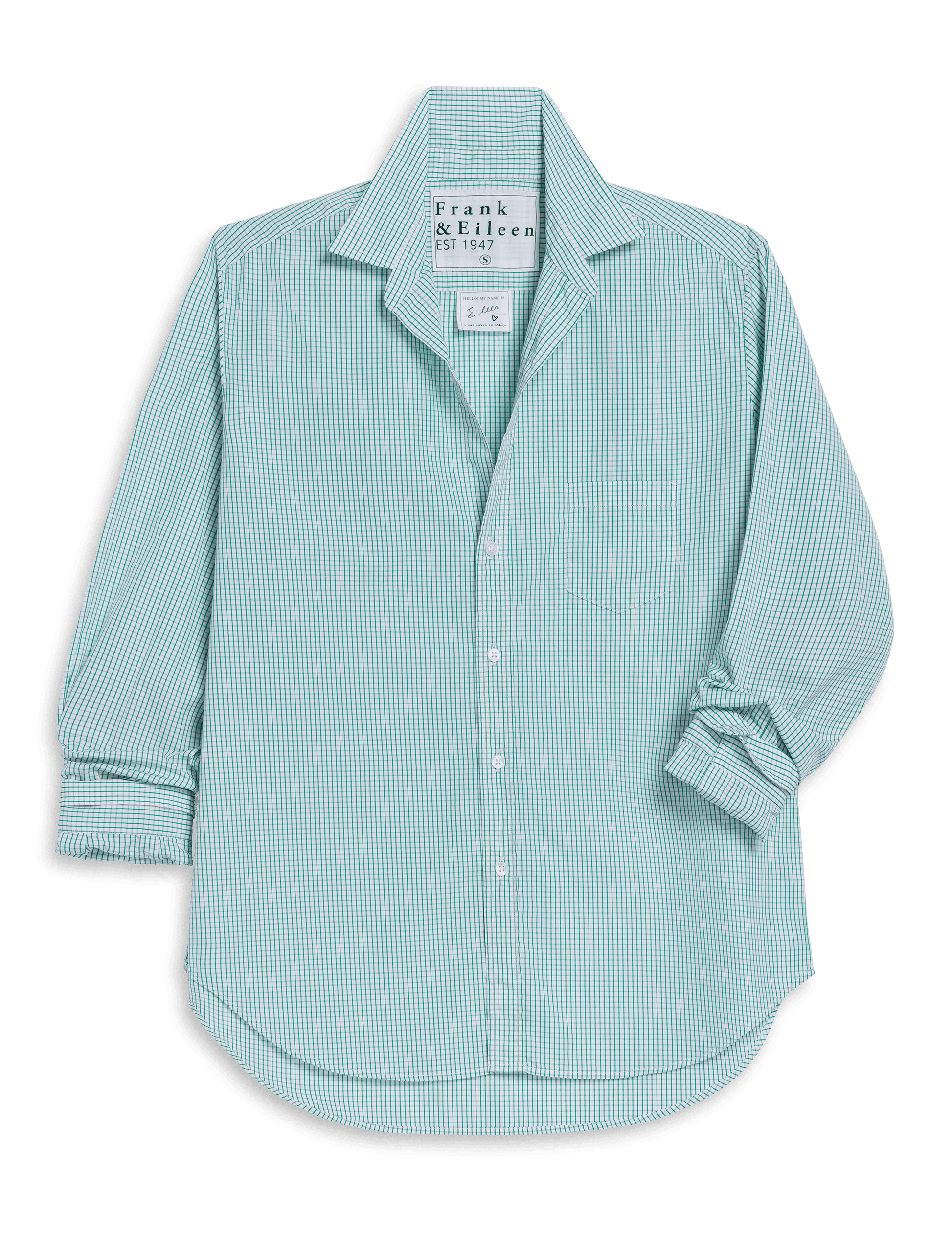 EILEEN White and Green Check, Italian Superluxe