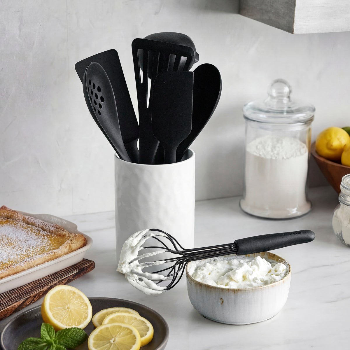 Premiere Silicone 8-Piece Utensil and Crock Set | Black
