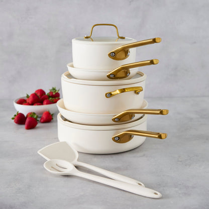 Reserve Pro Ceramic Nonstick 10-Piece Cookware Set | Cream