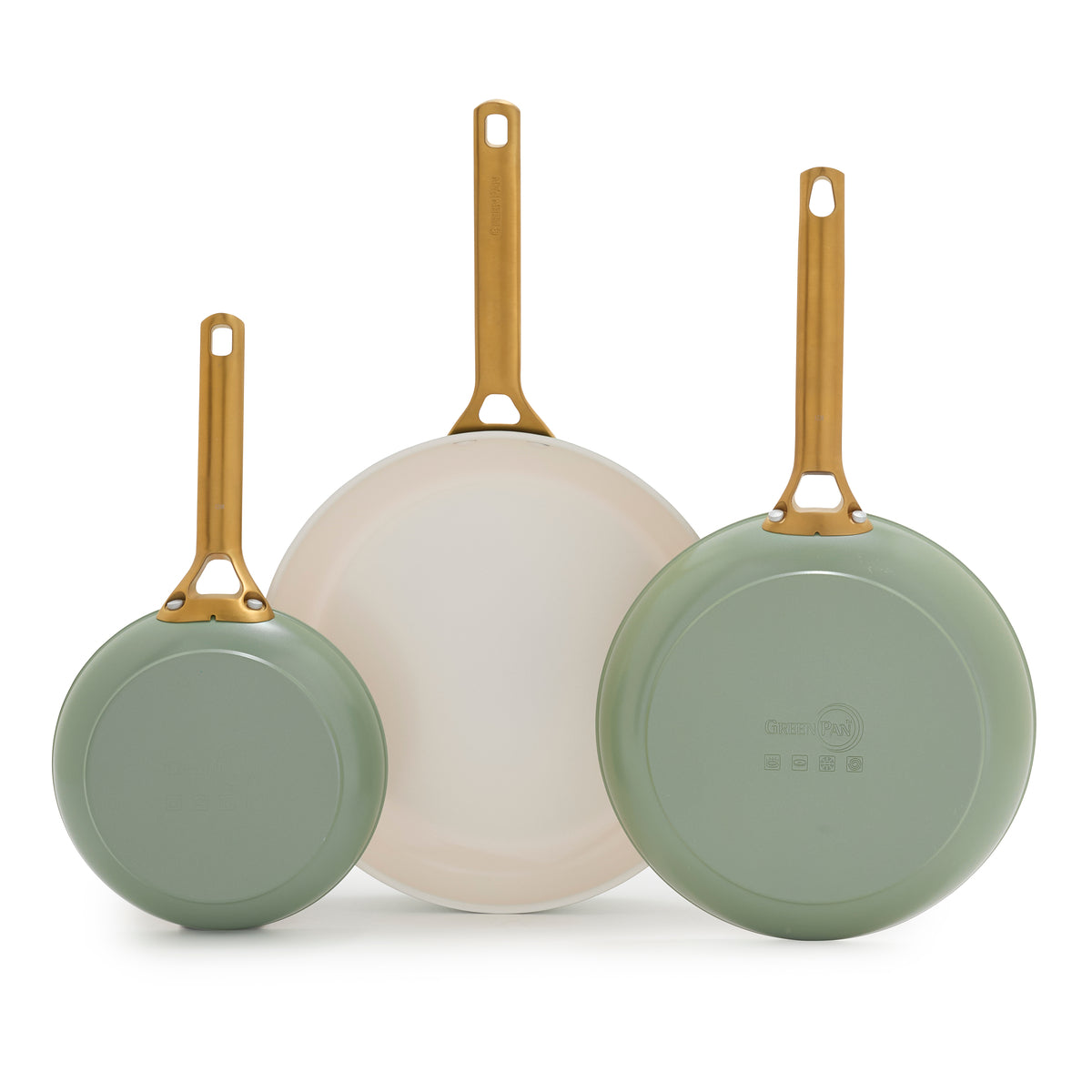 Reserve Pro Ceramic Nonstick 8", 10" and 12" Frypan Set | Sage