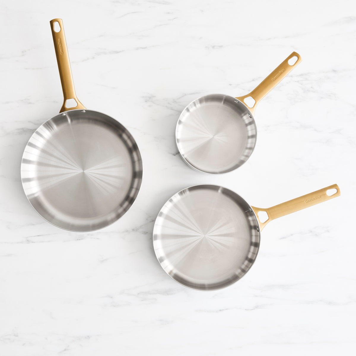Reserve Stainless Steel 8", 10" and 12" Frypan Set