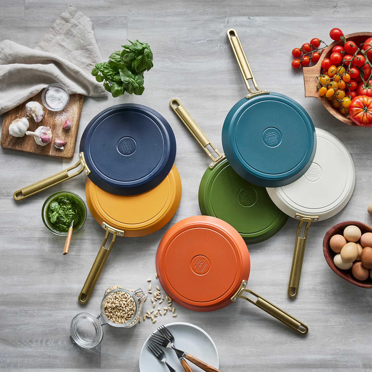 Stanley Tucci™ Ceramic Nonstick 10" Crepe and Omelette Pan | Tuscan Olive