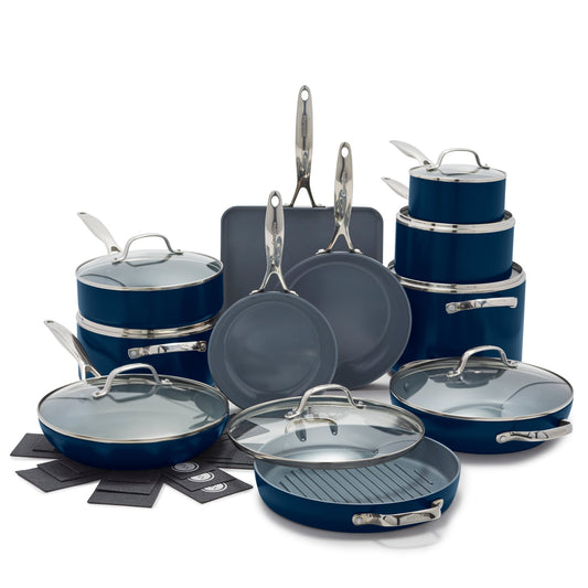 Valencia Pro Ceramic Nonstick 19-Piece Cookware Set | Twilight