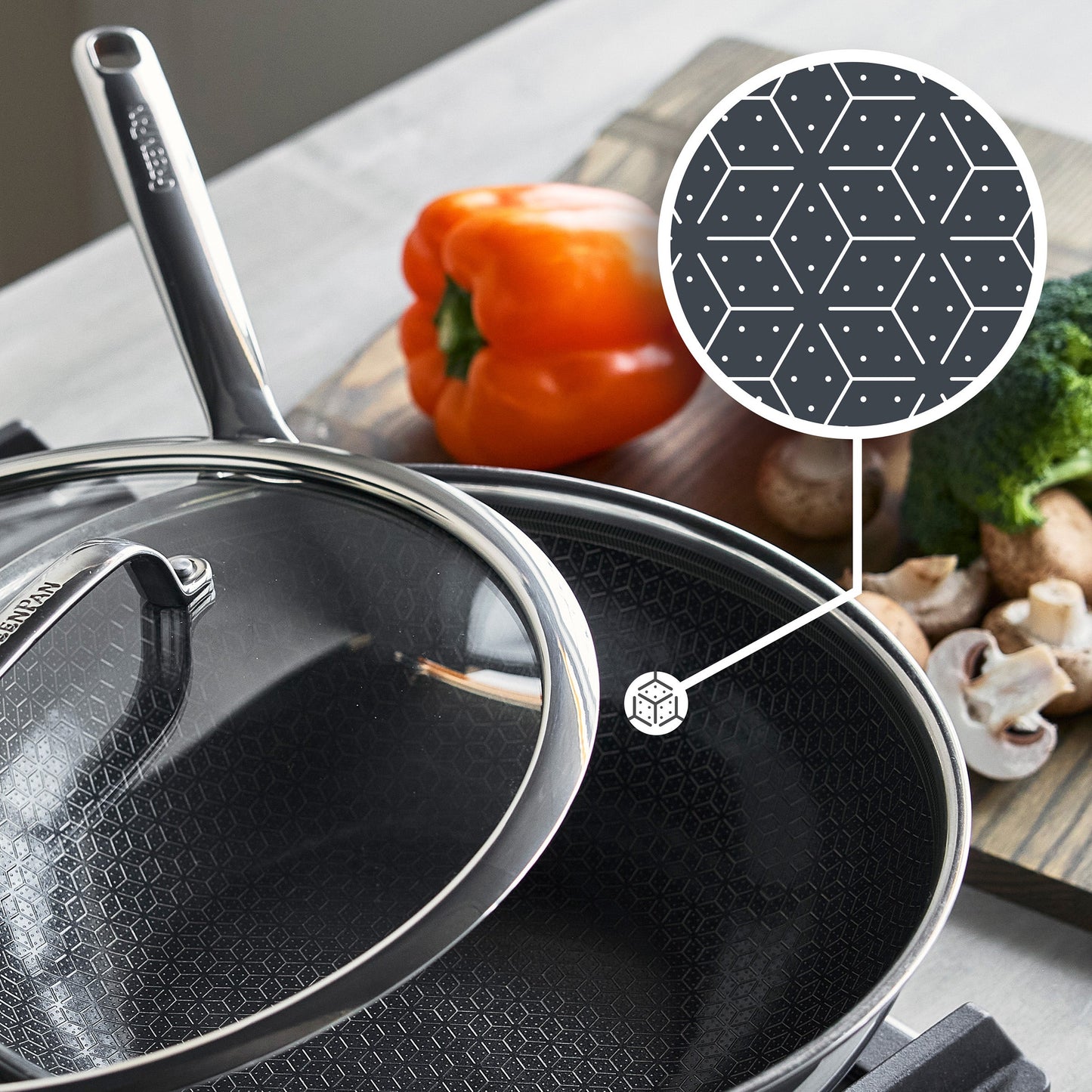 Spectra Thermobond Hybrid Ceramic Nonstick 12" Wok with Lid