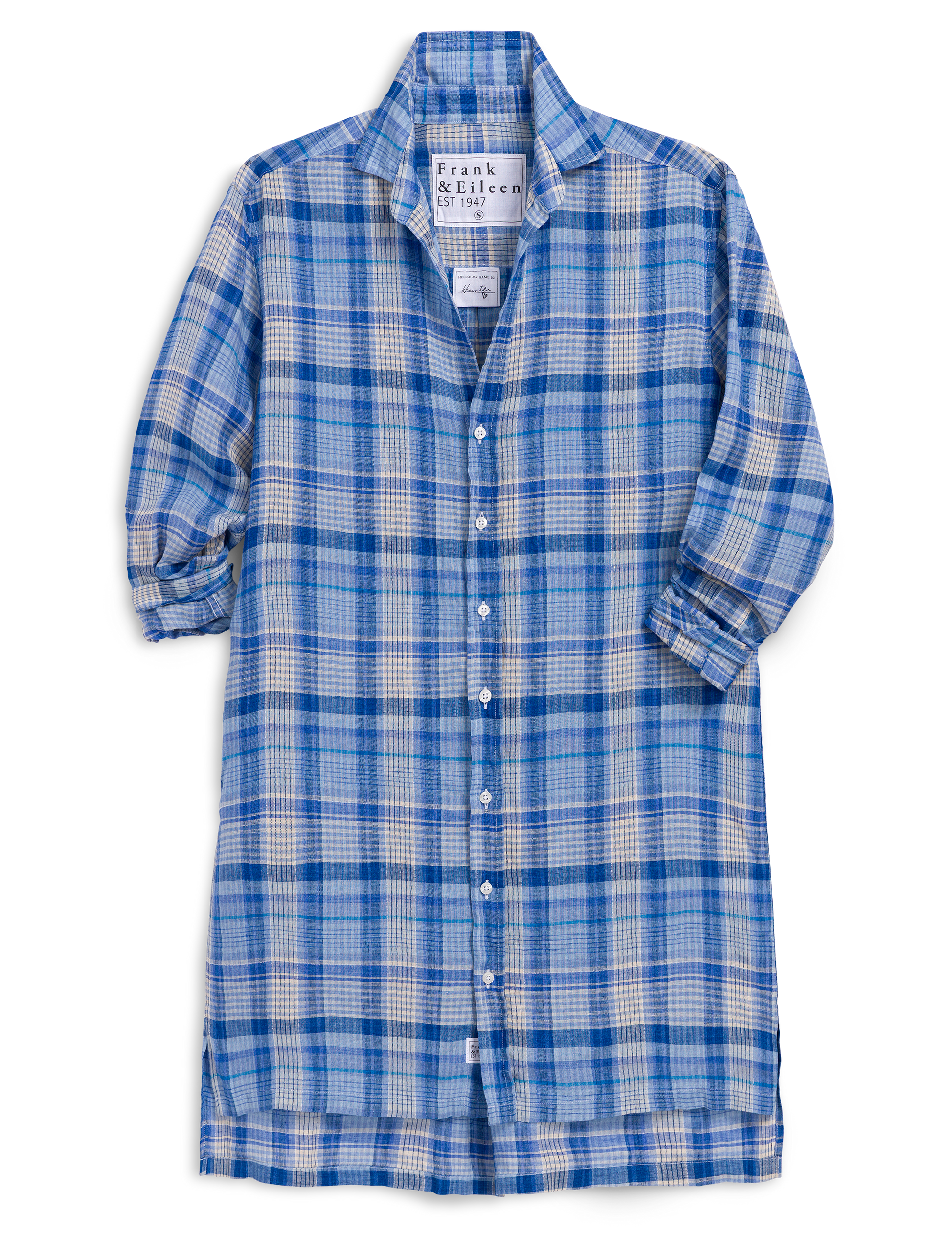 HUNTER Multi Blue Plaid, Italian Classic Linen