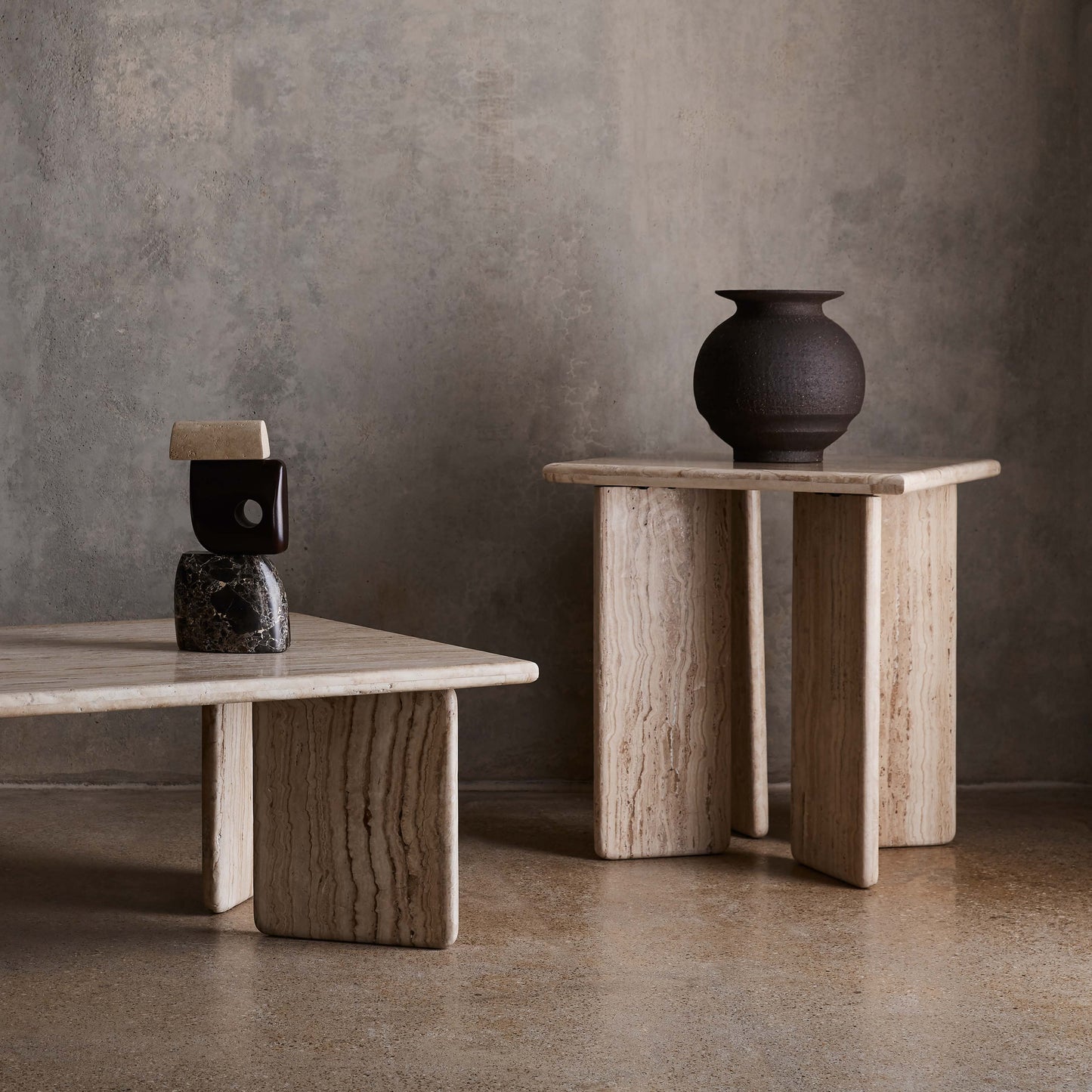 Hari Stone and Wood Sculpture