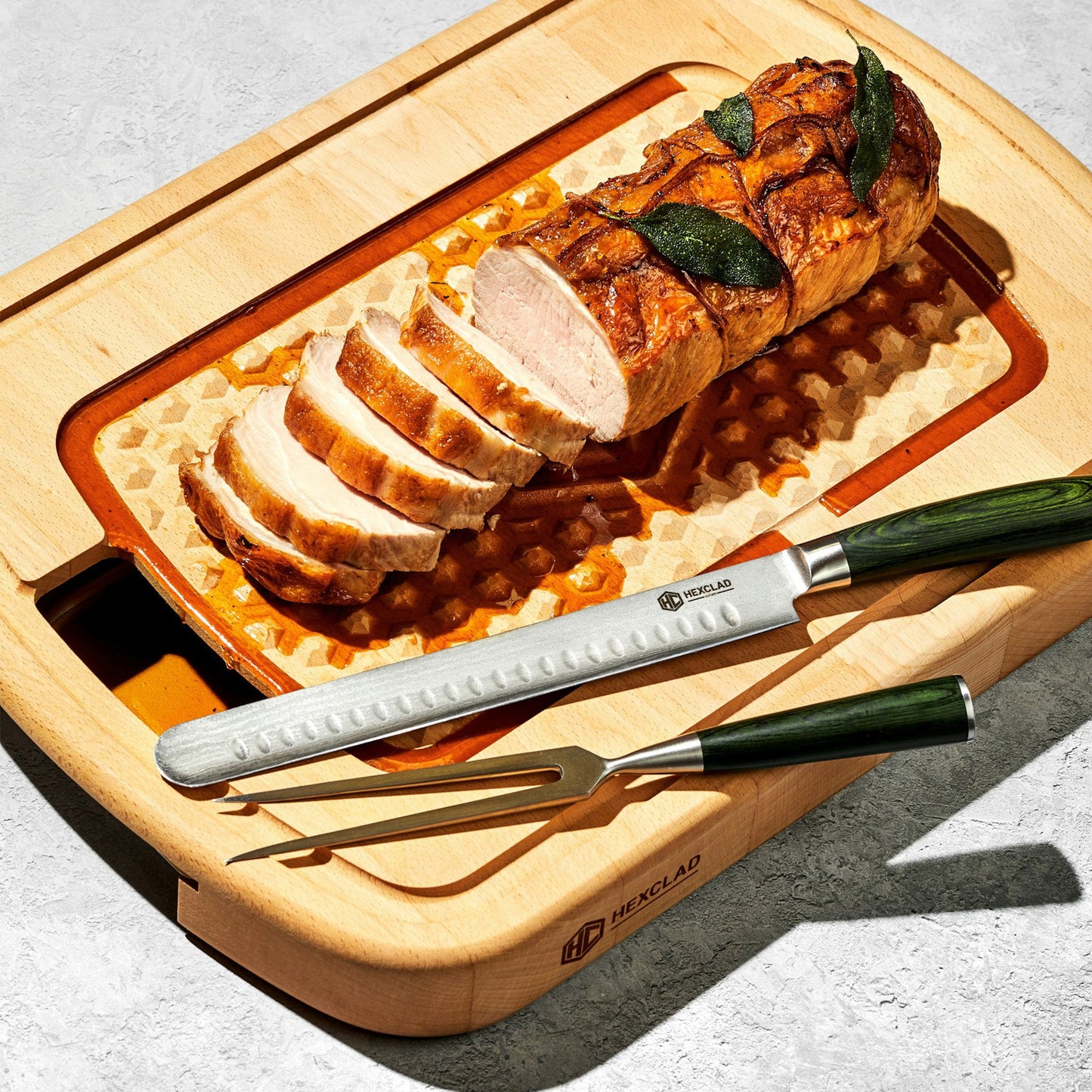 Damascus Steel Carving Set, 2-pc