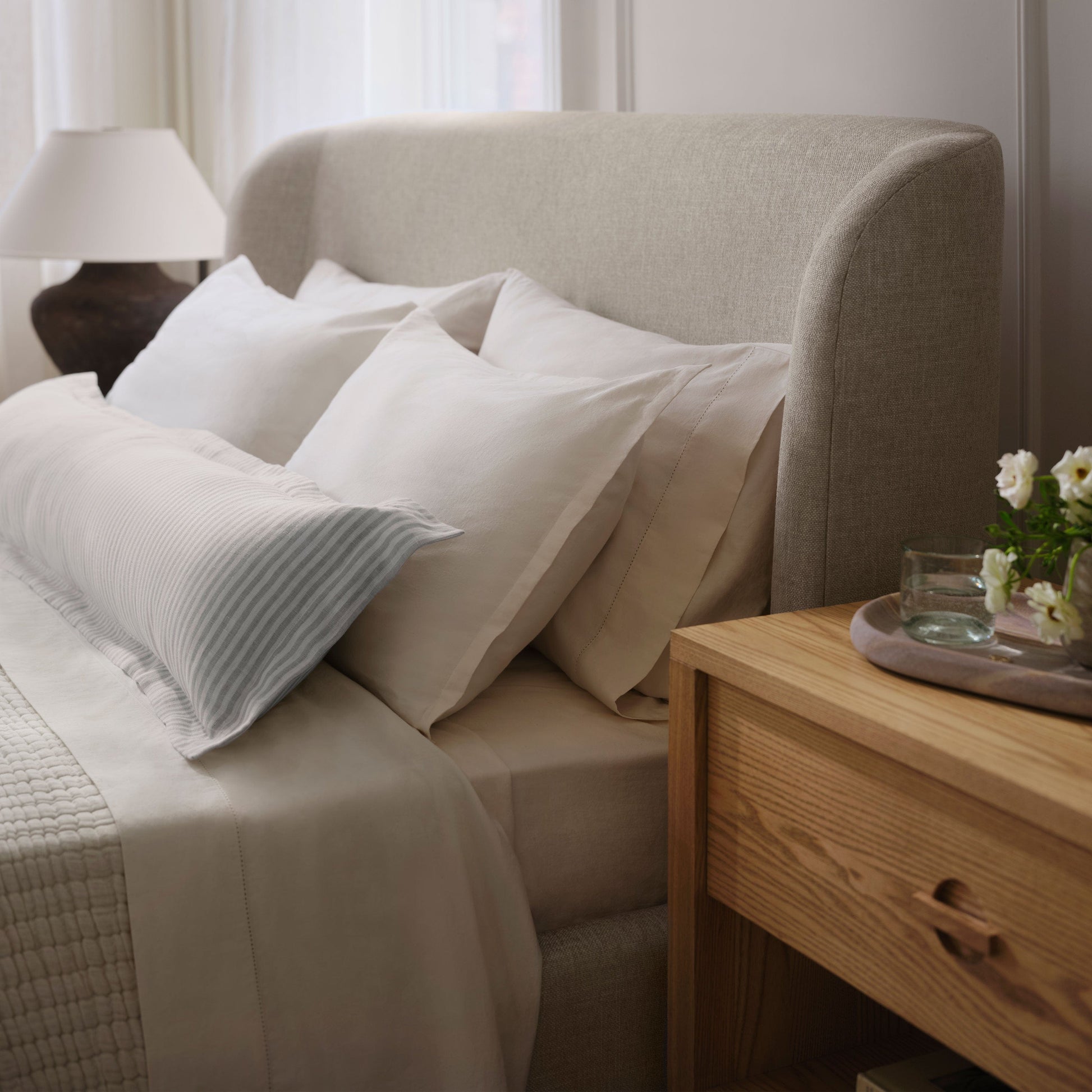 Stonewashed Organic Cotton Percale Shams