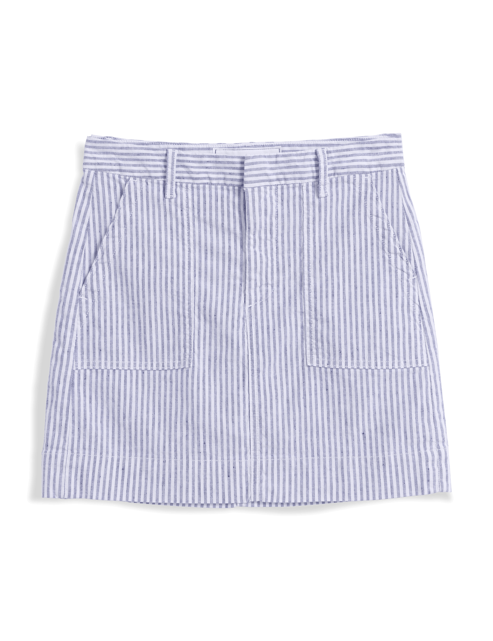 JAMESON SKIRT Navy and White Stripe, Italian Performance Linen