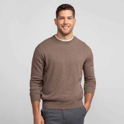 Anytime Crewneck Sweater -- Mocha Heather