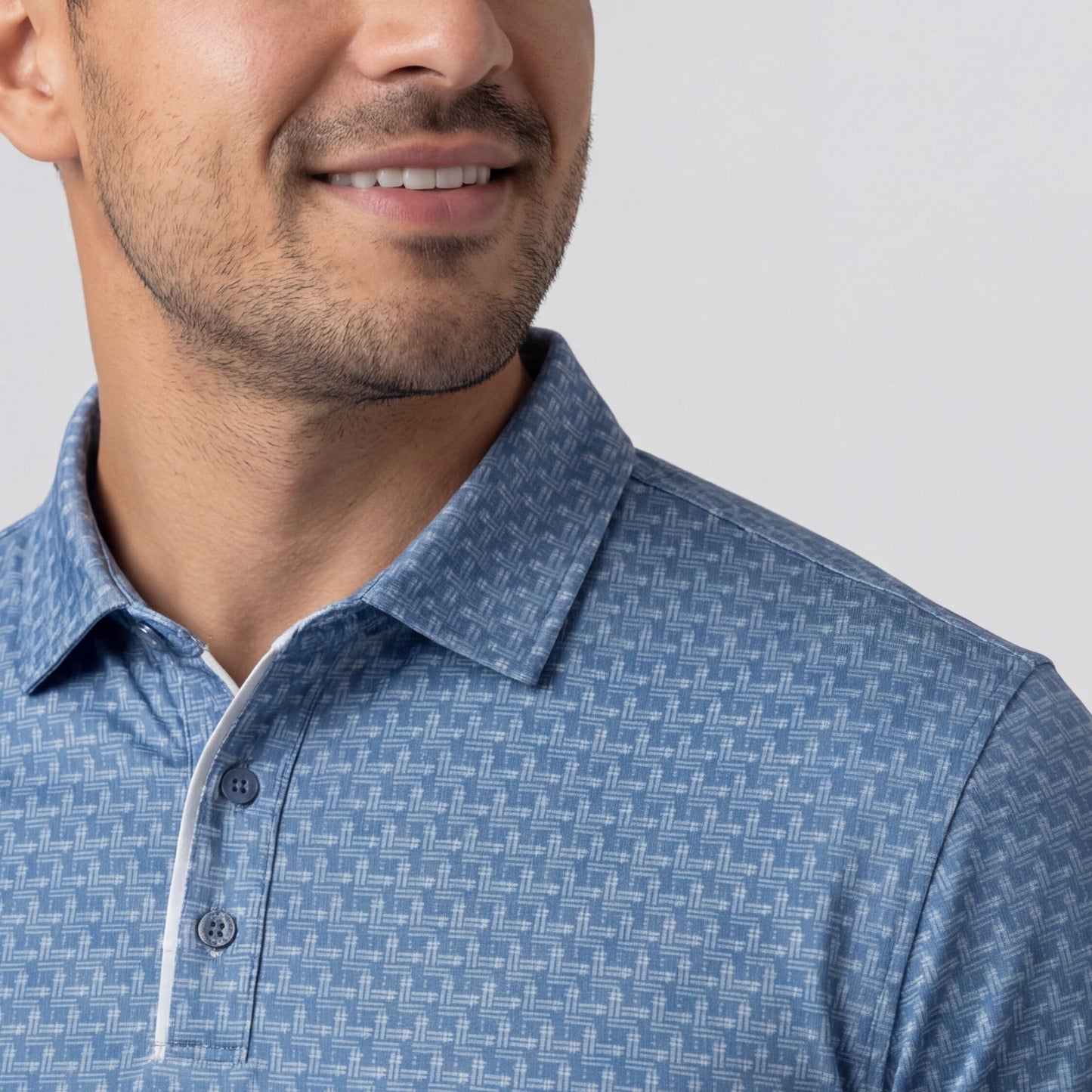 Clubhouse Performance Polo -- Bering Sea Gridline