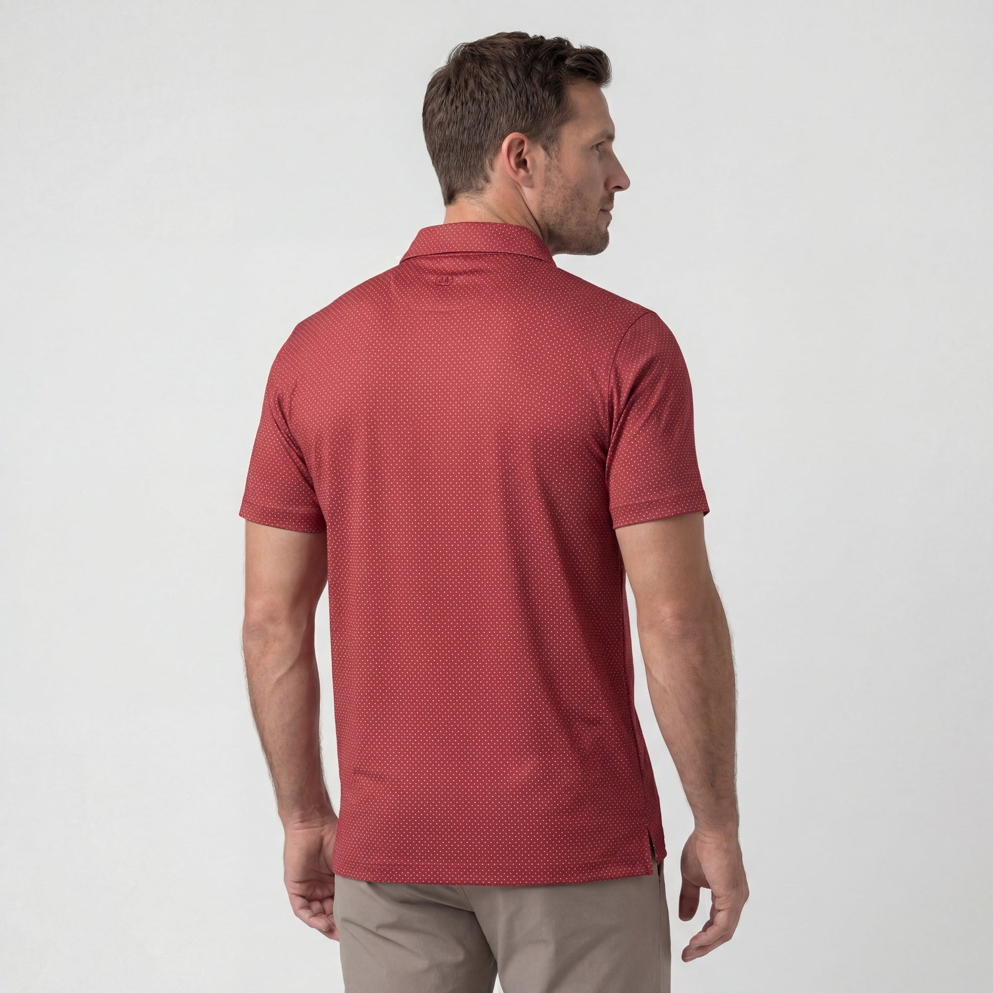 Clubhouse Performance Polo -- Red Brickline
