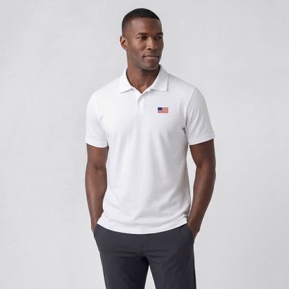 Clubhouse Pique Polo -- USA Flag