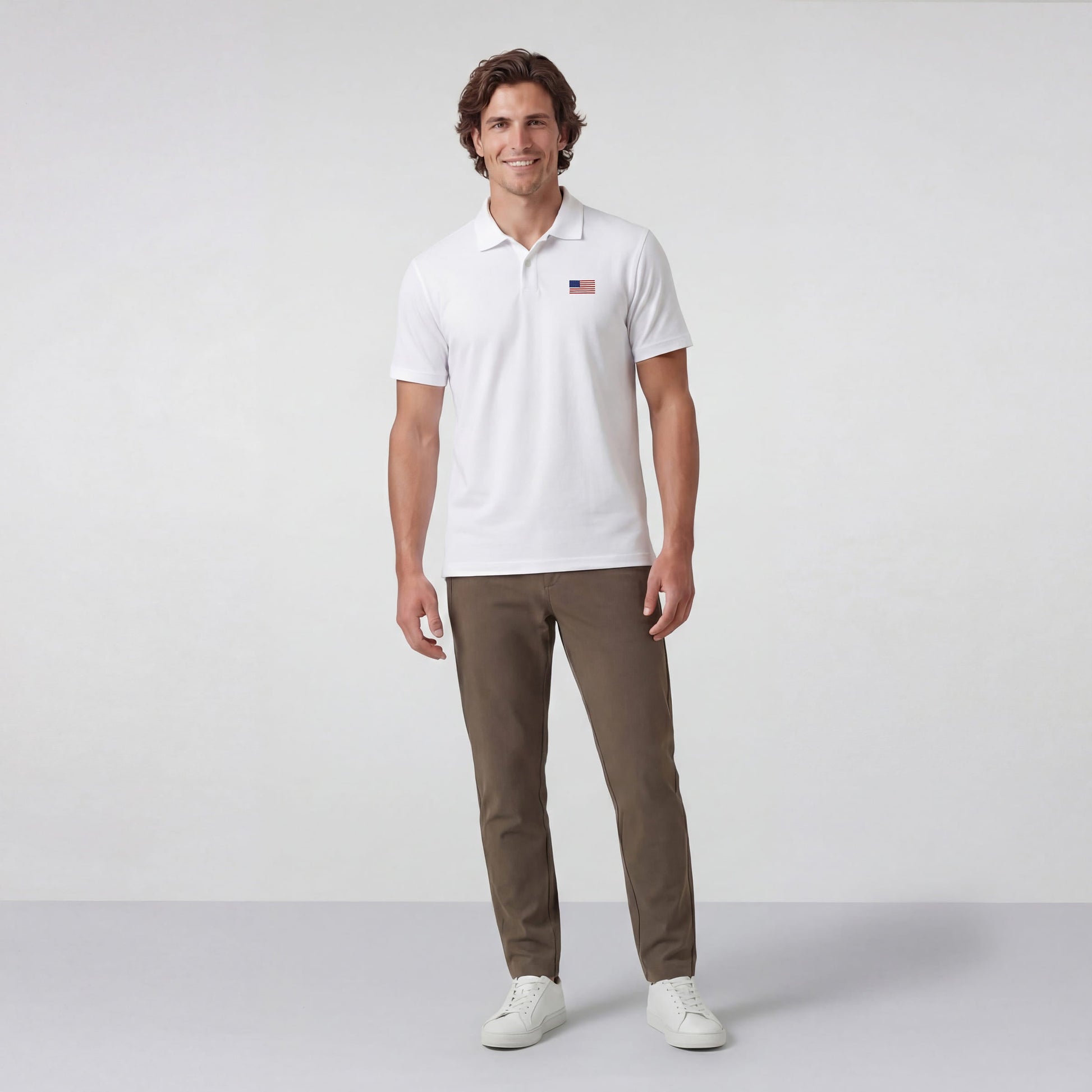 Clubhouse Pique Polo -- USA Flag
