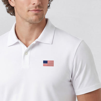 Clubhouse Pique Polo -- USA Flag