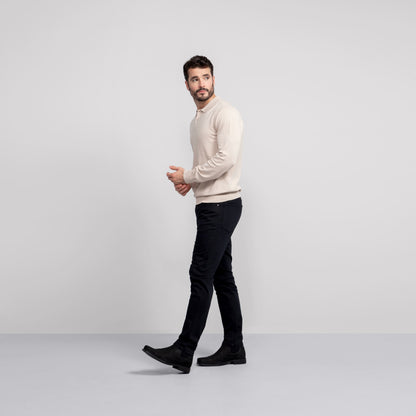 Legacy Polo Sweater -- Beige