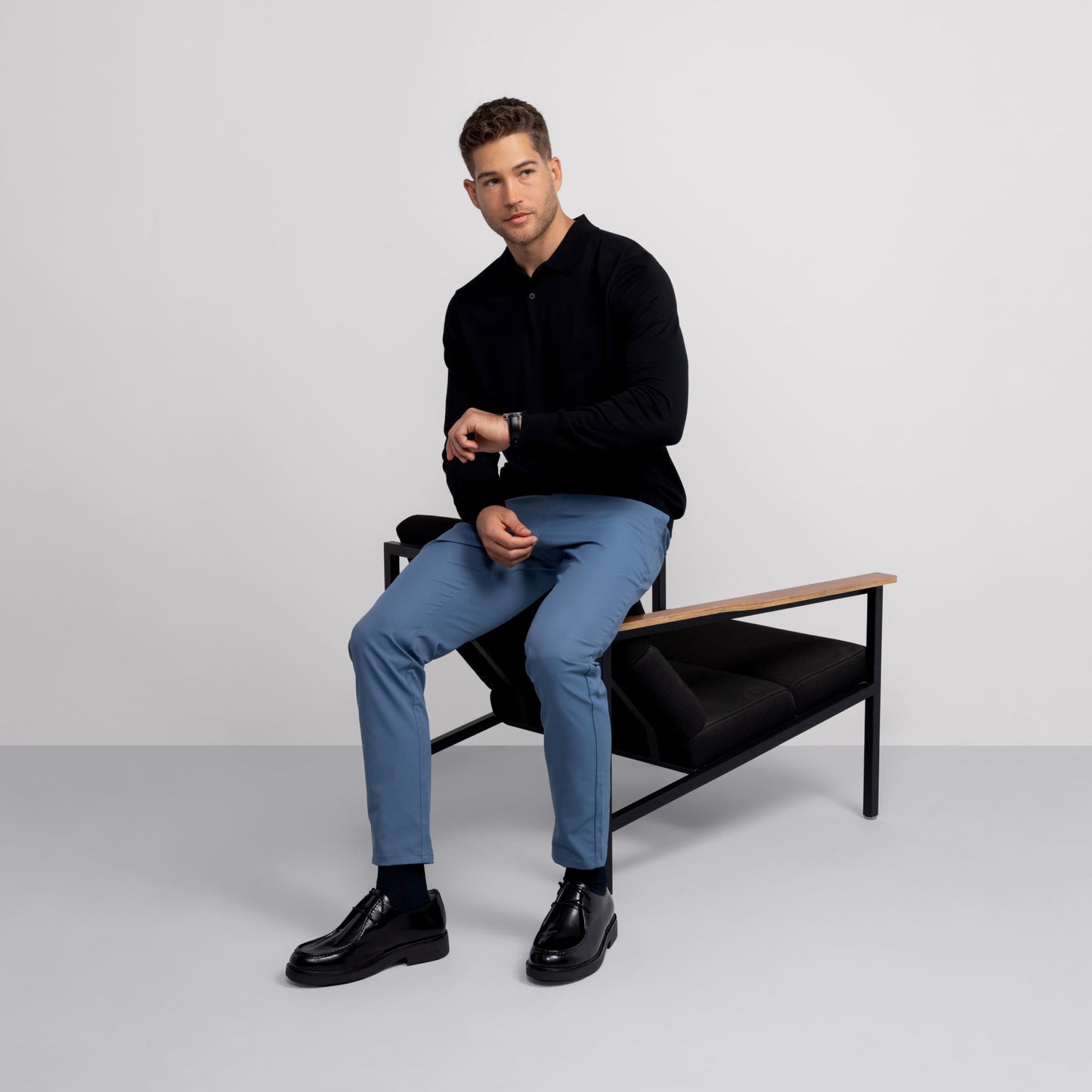 Legacy Polo Sweater -- Black