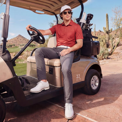Clubhouse Performance Polo -- Red Brickline