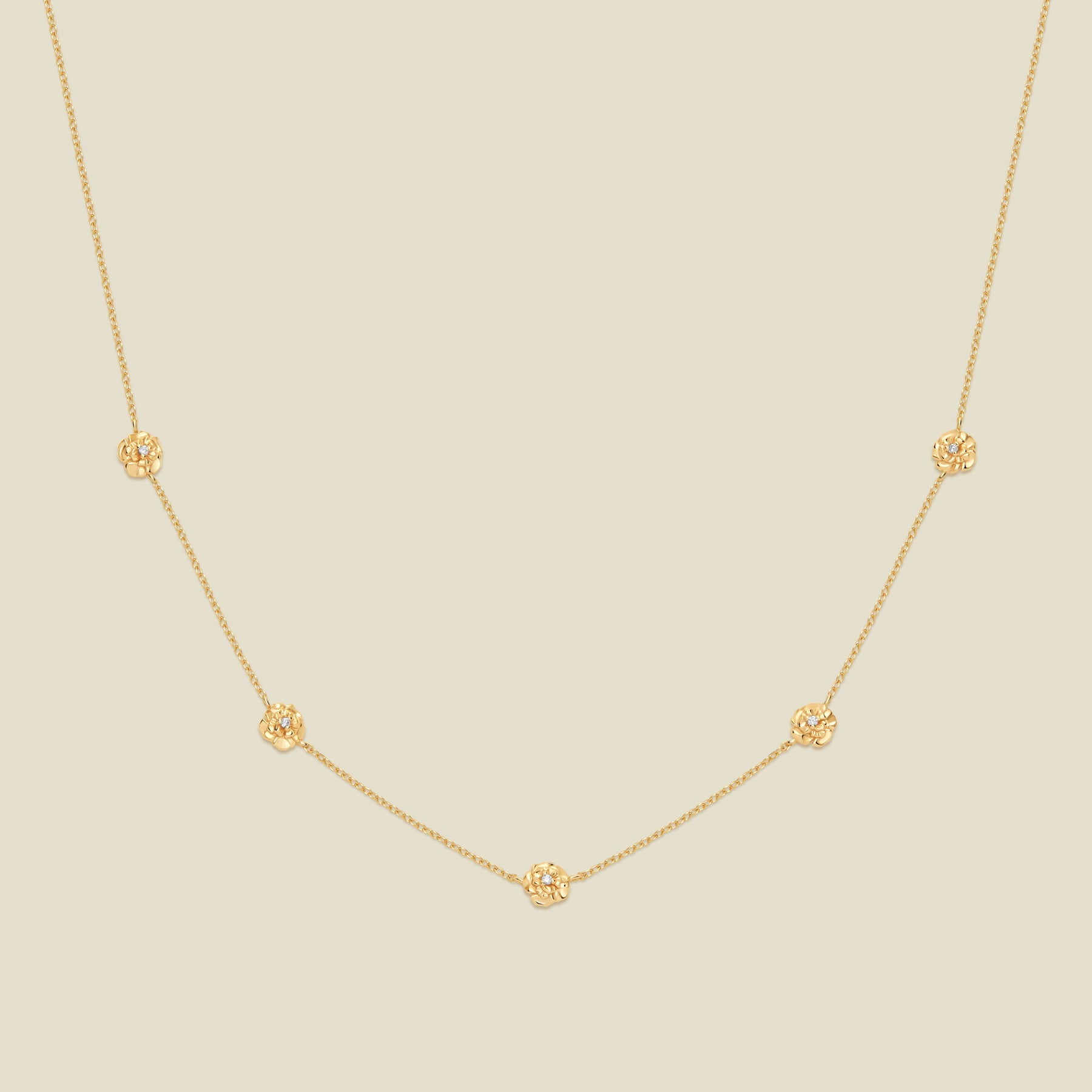 January CZ Birth Flower Station Necklace