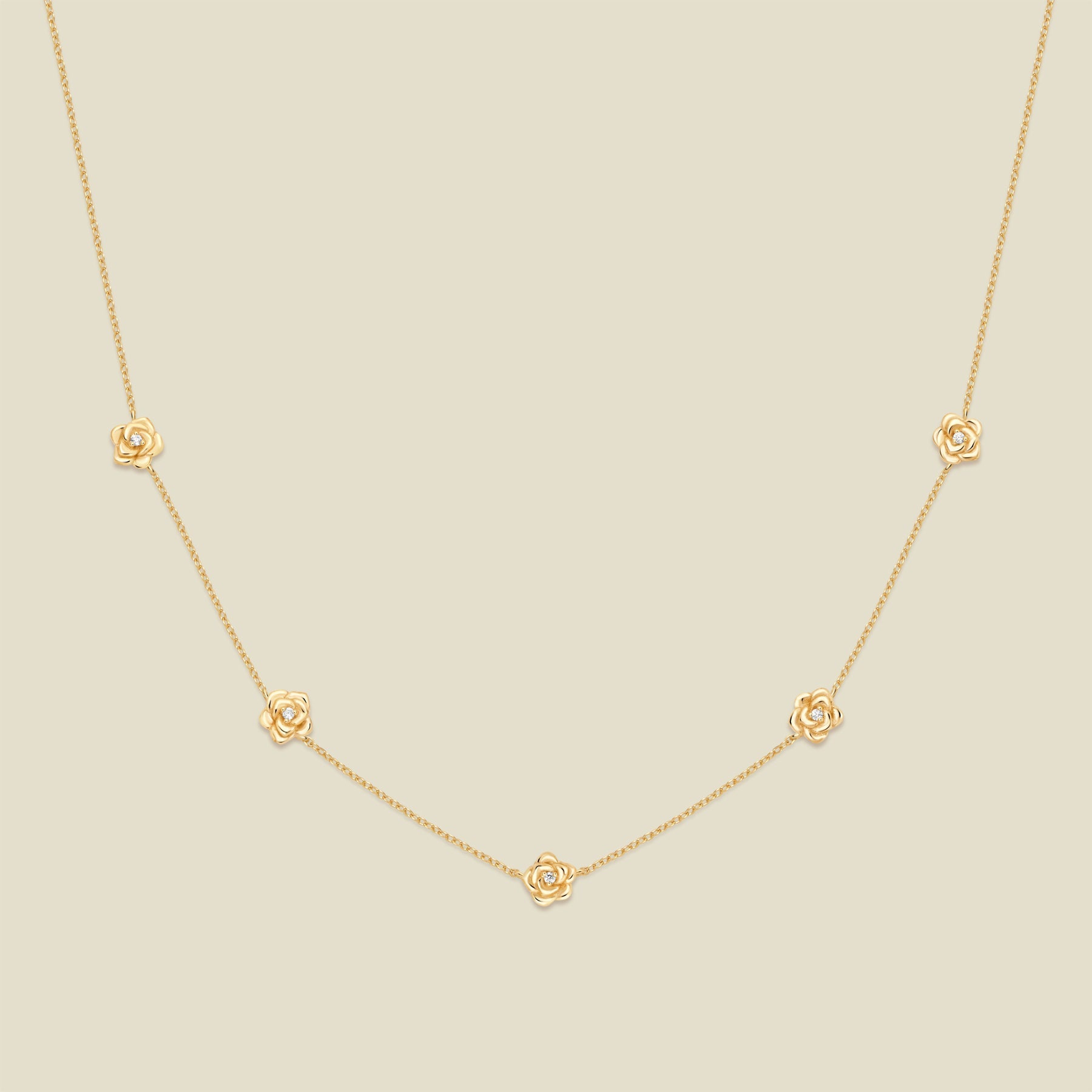 June CZ Birth Flower Station Necklace