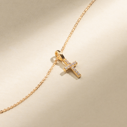 Mini CZ Cross Necklace