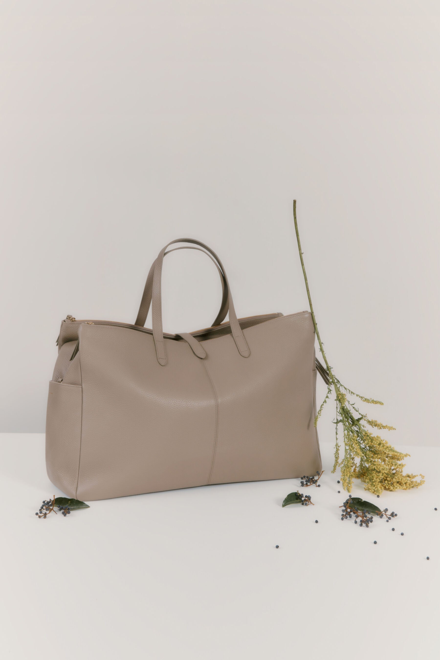 Leather Triple Zipper Weekender