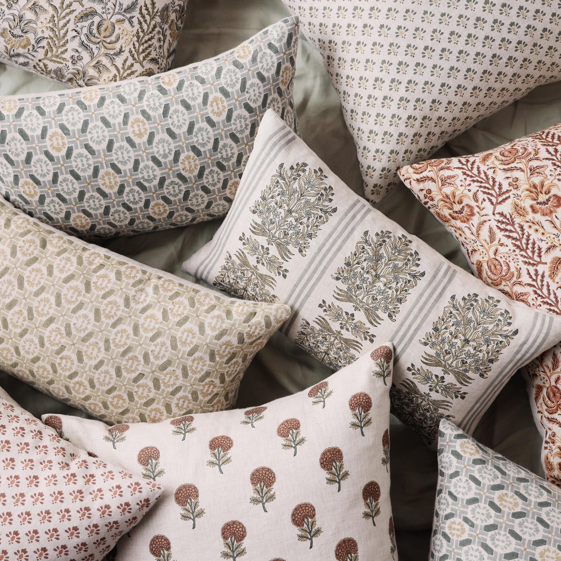 Lia Block Print Pillow