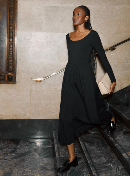 Long Sleeve Scoop Neck Dress