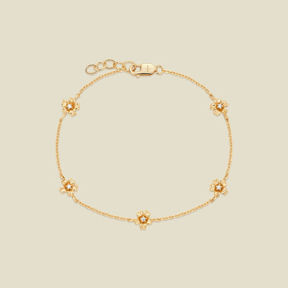March CZ Birth Flower Station Bracelet